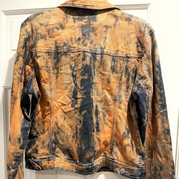 Tie Dye Jacket in Dark Blue and Golden Rust, NEW, size medium - Picture 2 of 8
